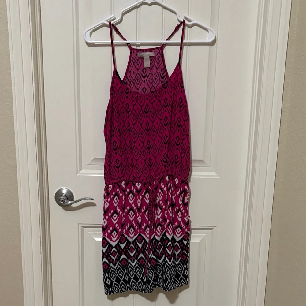 Banana Republic Pink and‎ Black Patterned Dress
